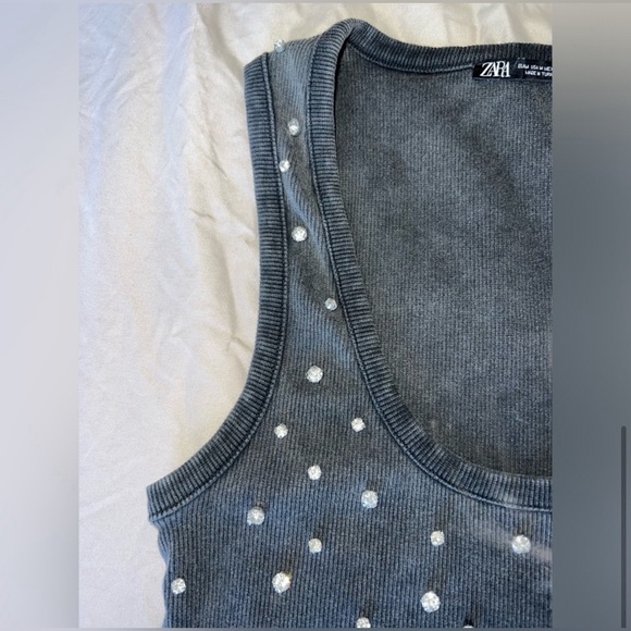 ZARA WASHED RIB JEWEL TANK TOP SIZE M
NEVER USED - Picture 6 of 6